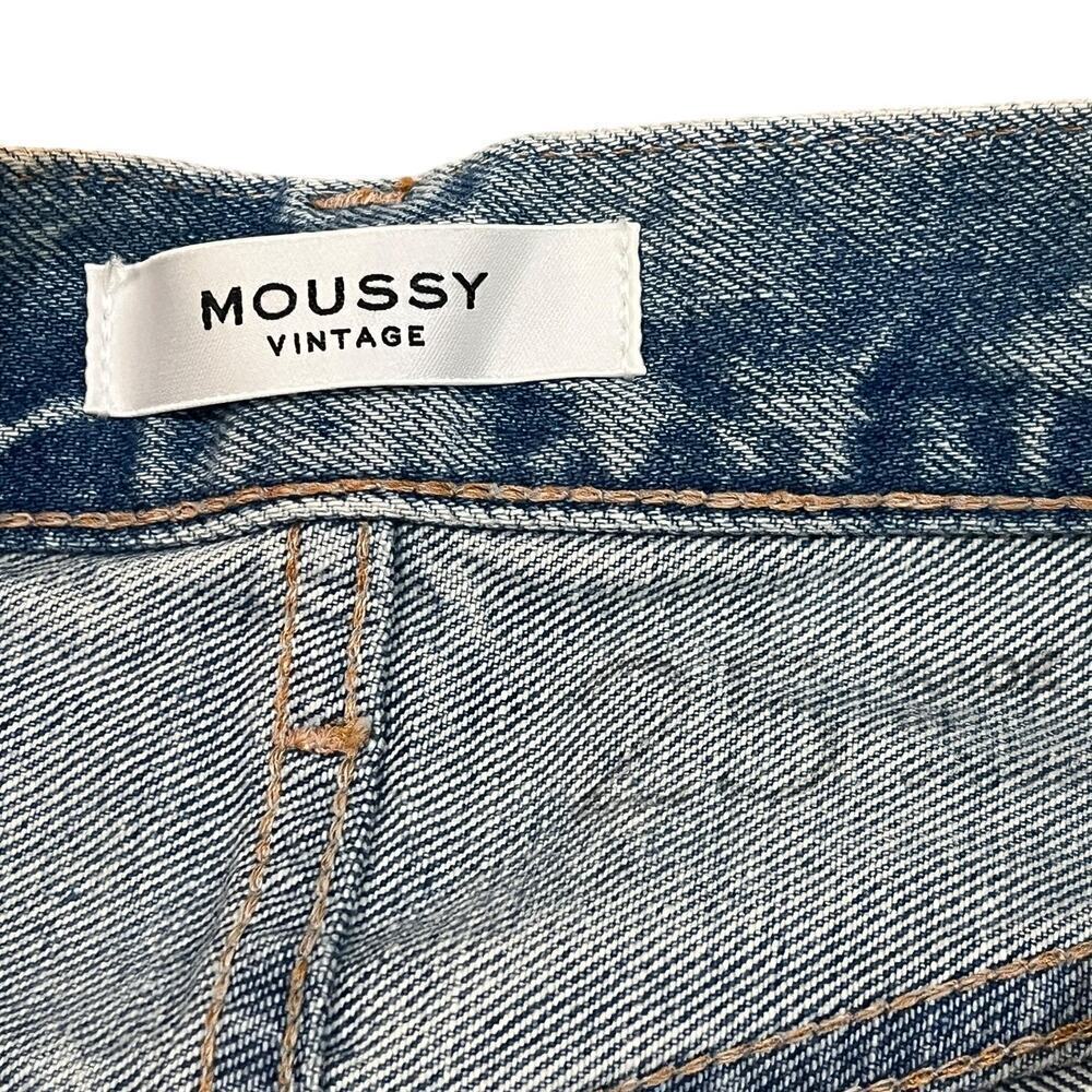 MOUSSY Vintage Jeans Womens 25 Blue Distressed Straight Leg Ankle Length Denim - Picture 8 of 10
